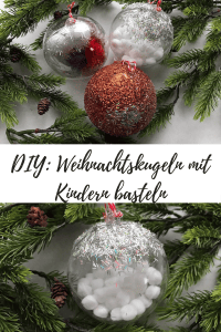 Weihnachtskugeln mit Kindern basteln