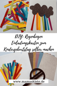 DIY Regenbogen Einladungskarten