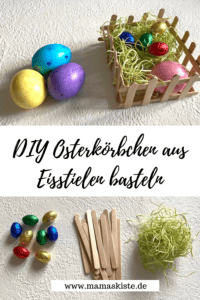 Osterkörbchen aus Eisstielen basteln